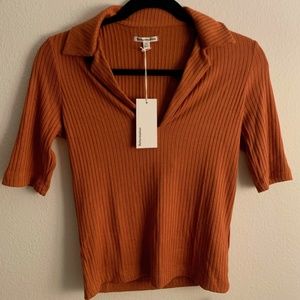NEW Reformation Thomas Knit Top Cider